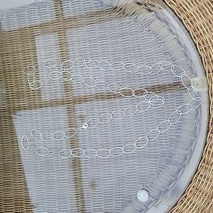Sterling silver circle long chain stamped .825